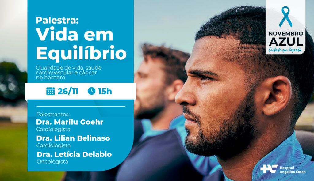 Divulgação da palestra "Vida em Equilíbrio", sobre saúde masculina